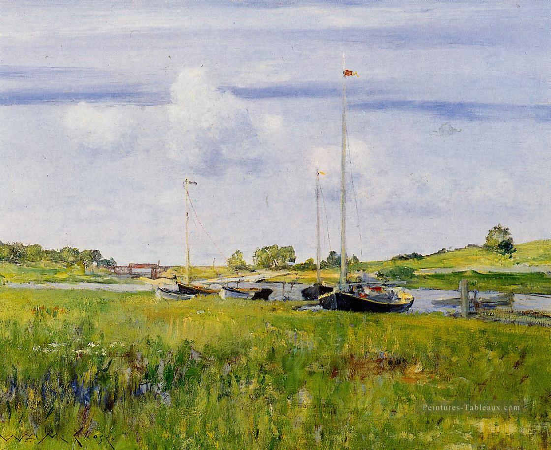 Au chantier naval impressionnisme paysage William Merritt Chase Peintures à l'huile